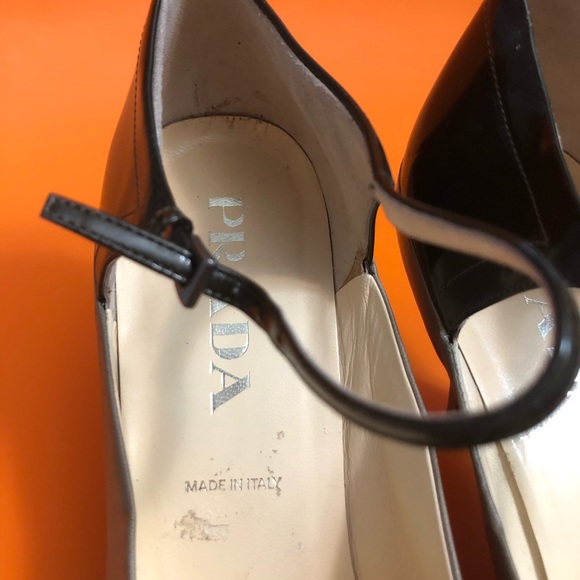 Prada 2000s Square Toe Heels Y2K gray leather - Picture 13 of 16